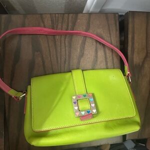 Dooney & Bourke y2k Lime Green and Pink Shoulder Bag- It girl collection